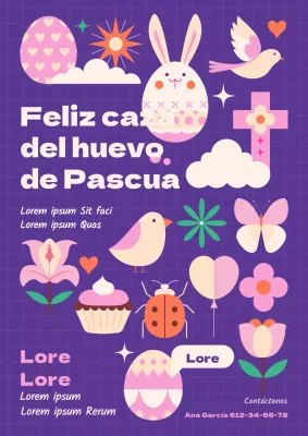 Pascua en rosa y morado