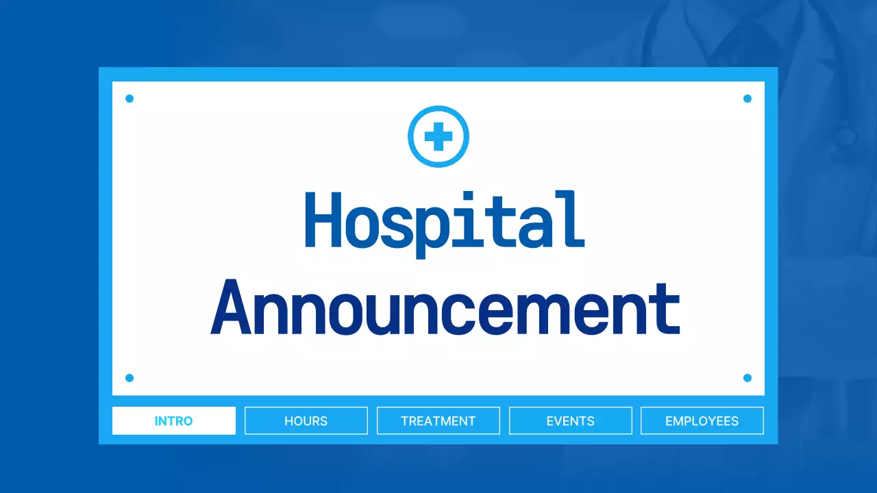 Blue Modern Hospital Announcement Presentation