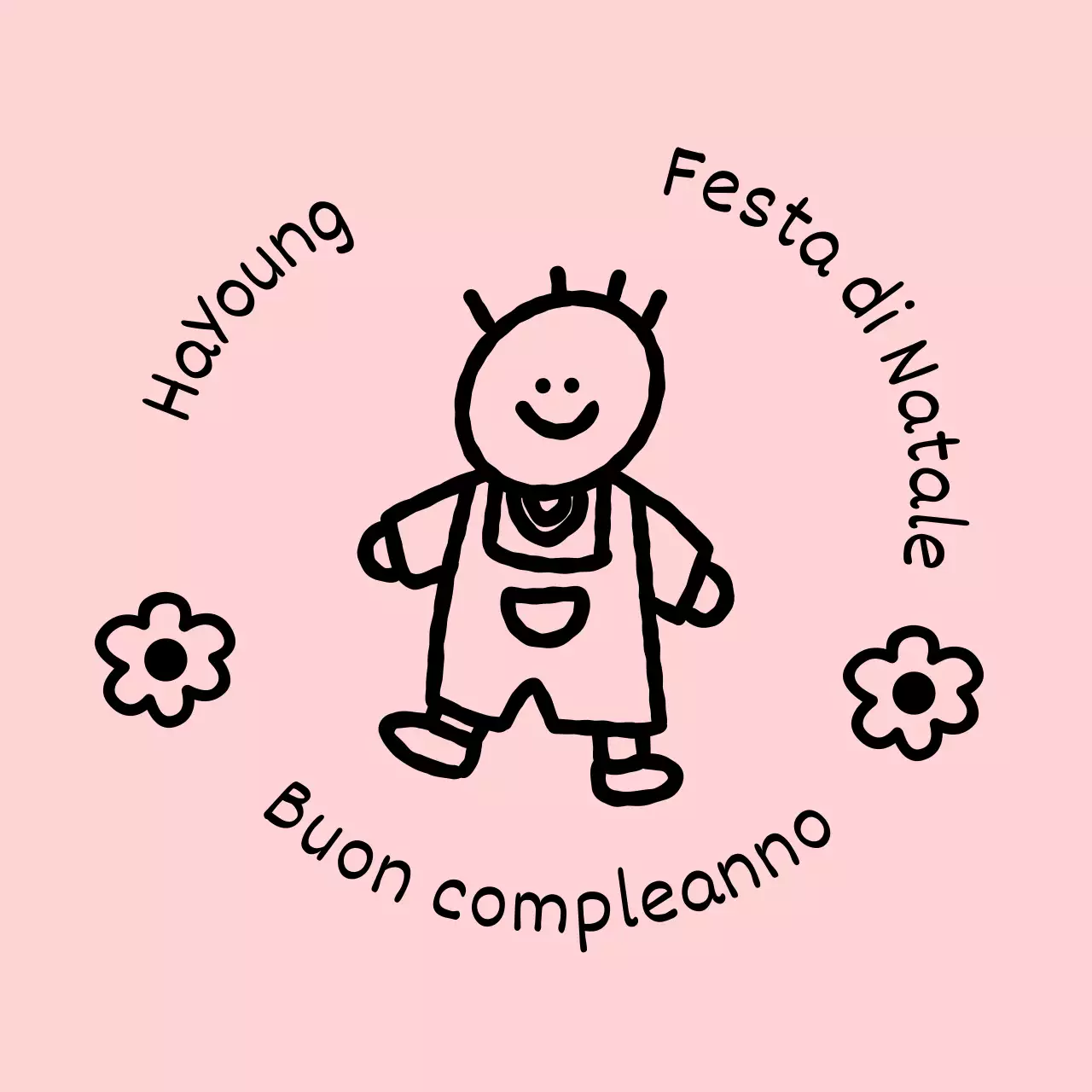 Design di primo compleanno con illustrazione di bambino