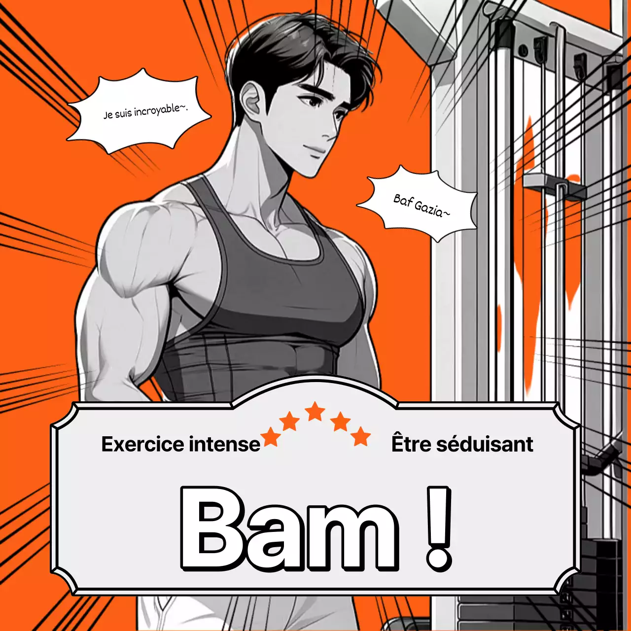 Promotion de la salle de sport orange et grise