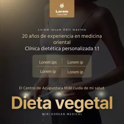 Un lujoso anuncio dietético de una clínica china en beige y negro