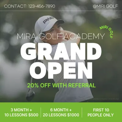 Green Modern Golf Promotion Social Media Post