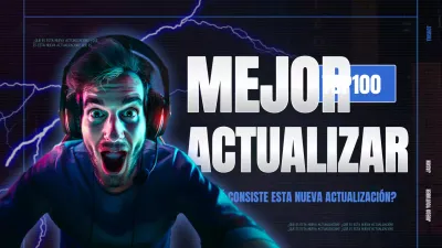 Promueva las actualizaciones de juegos con sensación cibernética en azul marino y negro