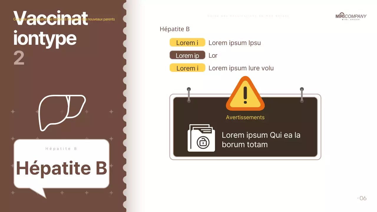 Les vaccinations parentales en brun, façon pop-art