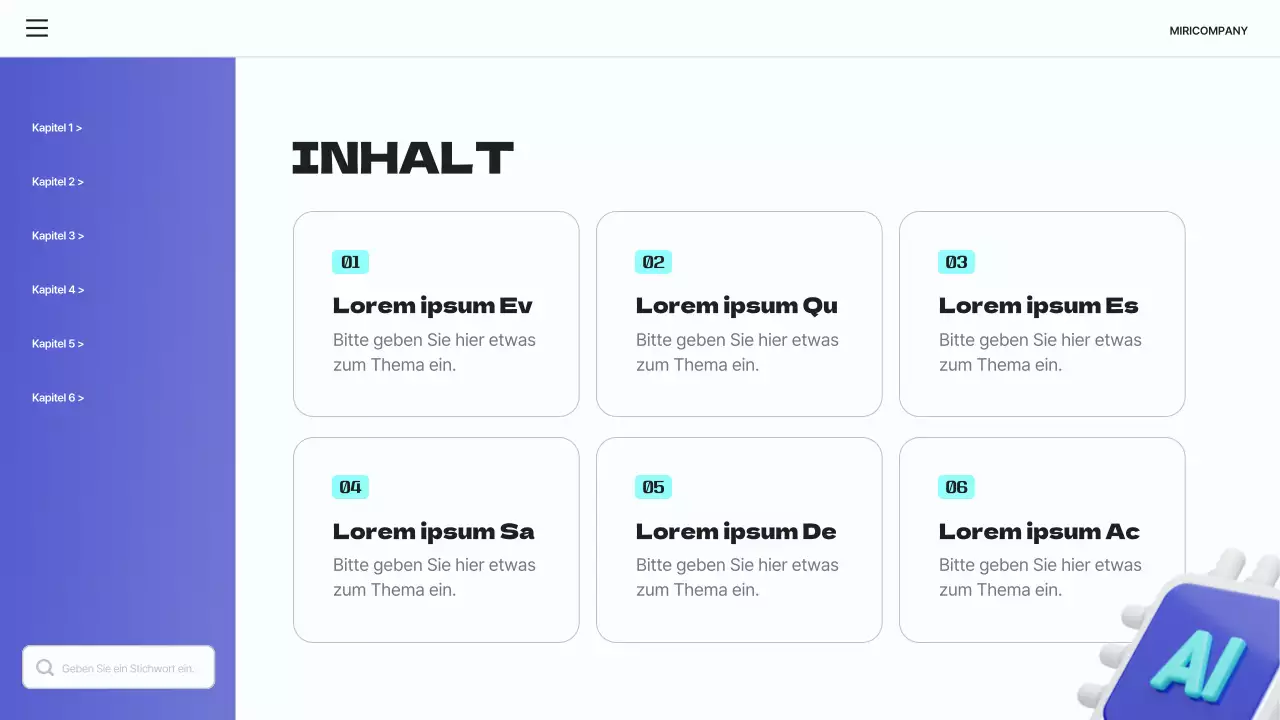 Eine einfache blaue und hellblaue Einführung in ChatGPT