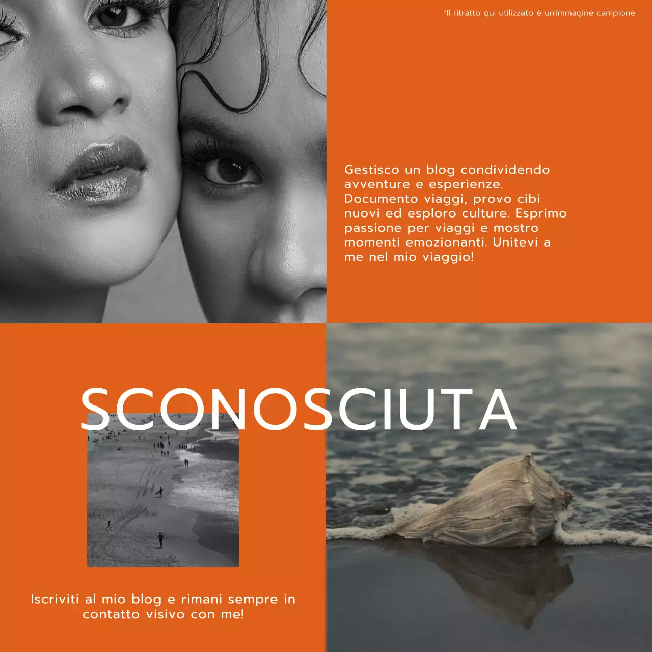 Tendenza arancione e bianca Stile di vita moderno e promozione del blog Trevel