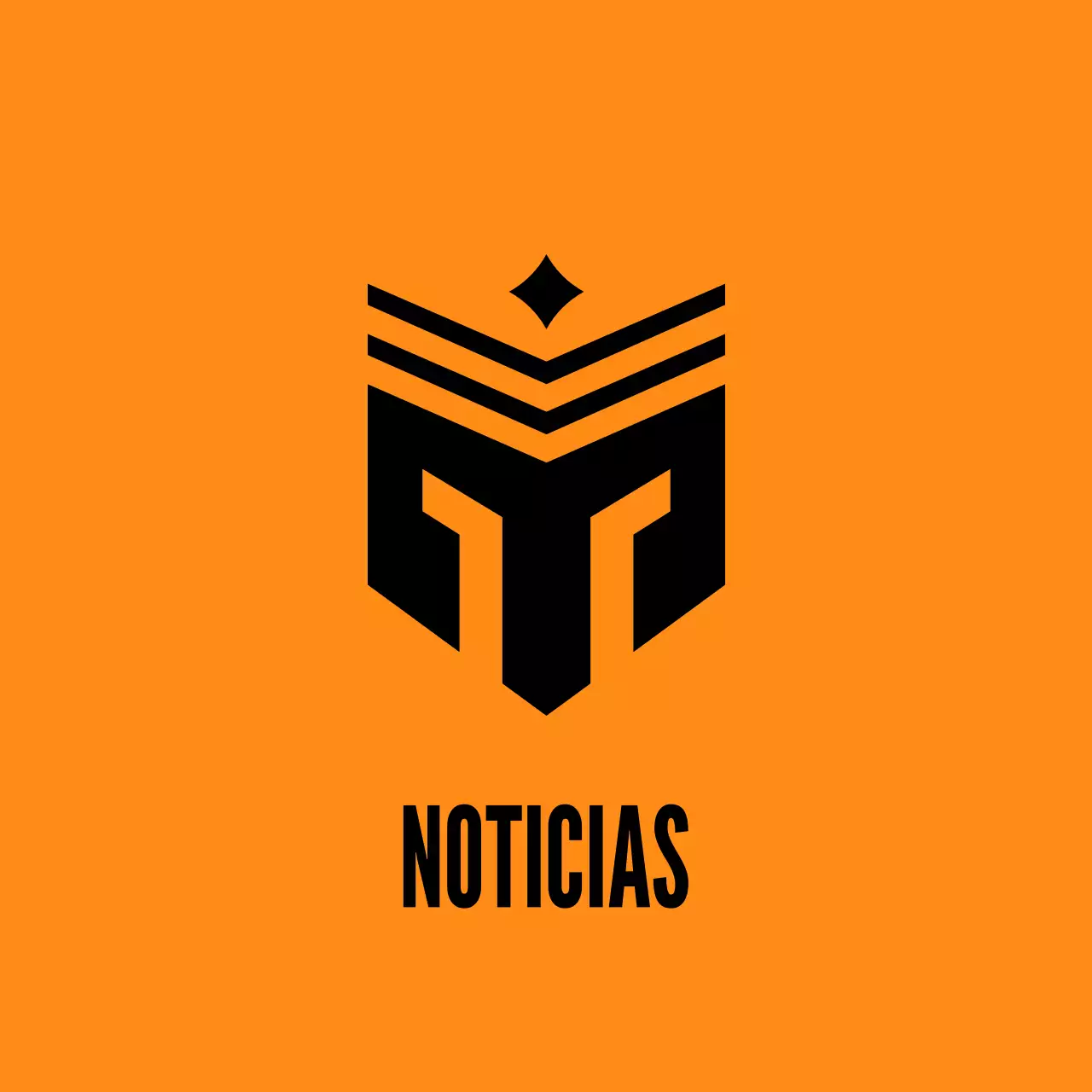 Logotipo de un canal de juegos de ciencia ficción en naranja y azul marino