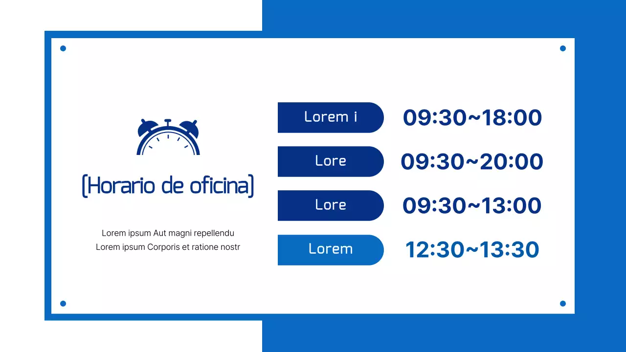 Aviso hospitalario sencillo en azul