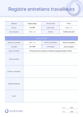 Rapport de journal d'entretien simple, de couleur mauve