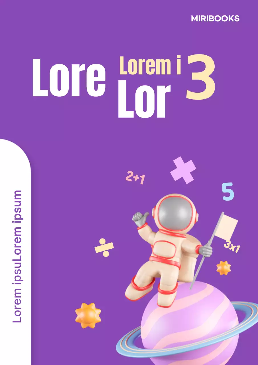 Un bonito libro de problemas de primaria amarillo y morado