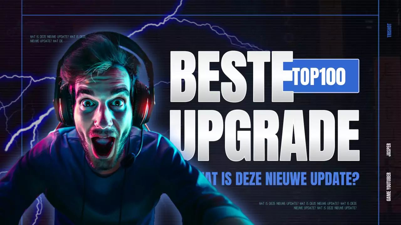 Promoot cyber-feeling game-updates in marineblauw en zwart