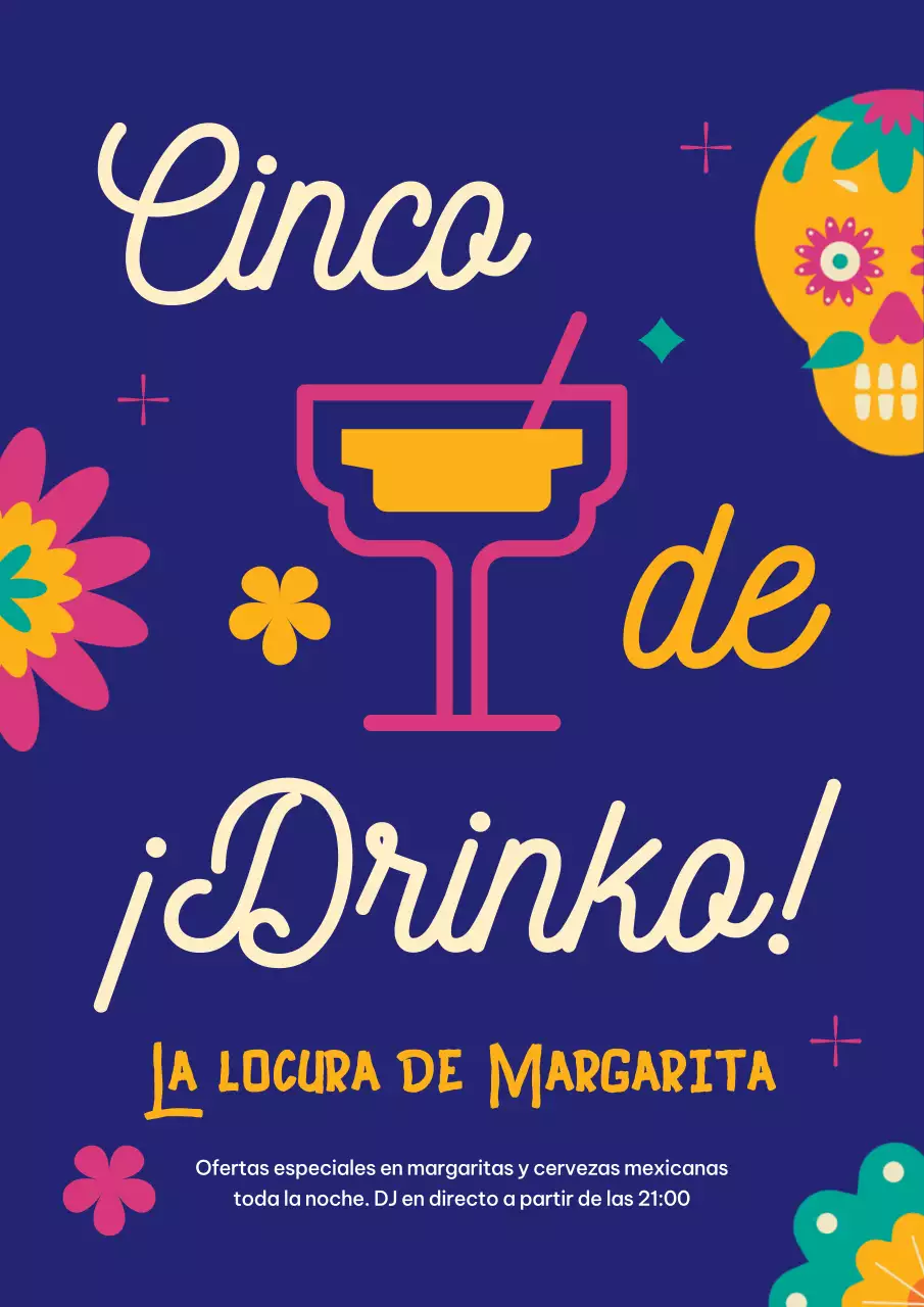 Promoción Sinko de Mayo Azul y Amarillo Simple