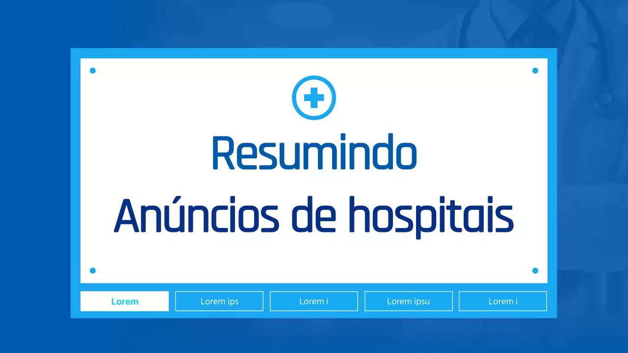 Aviso hospitalar simples em azul