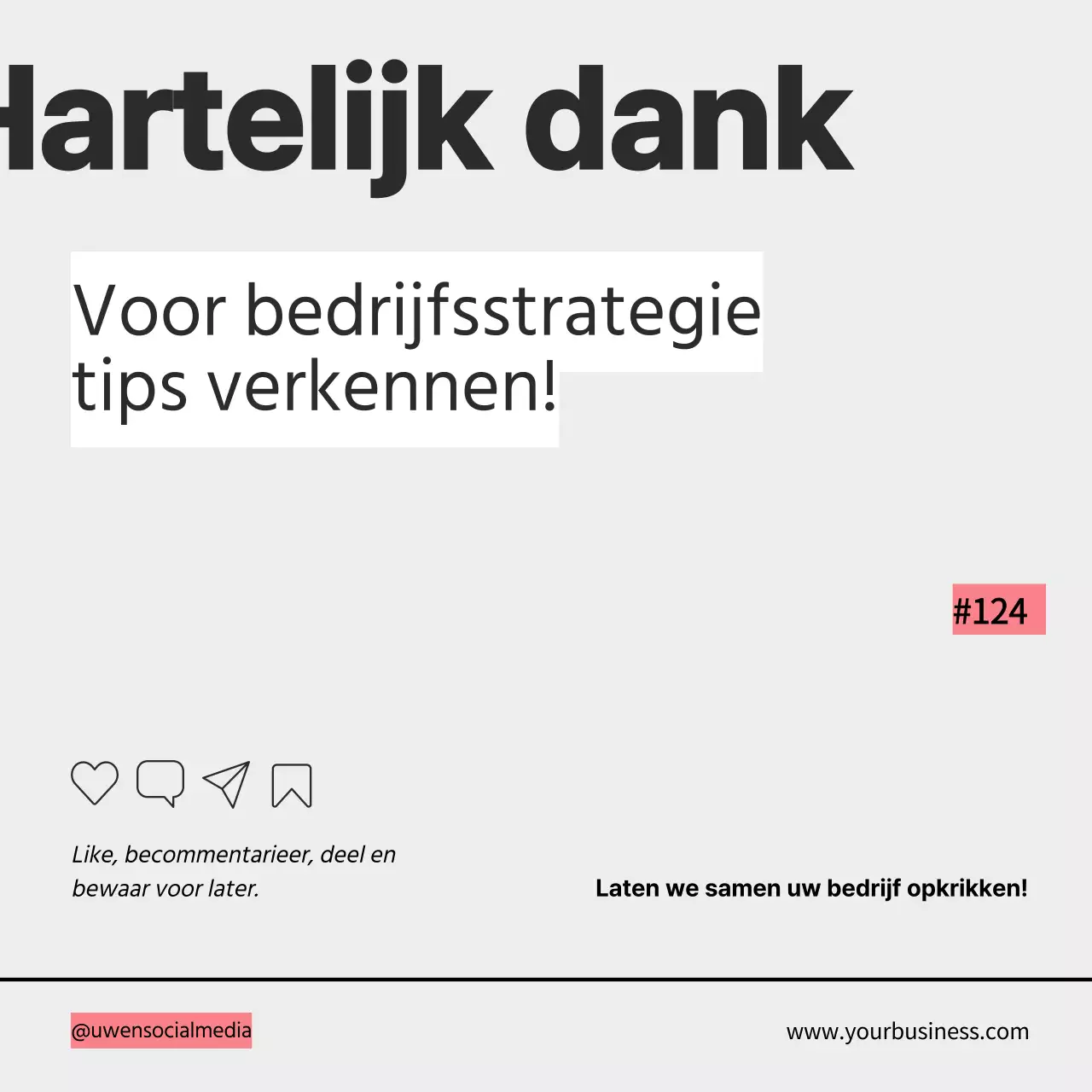 Grijs Retro Vet Zakelijke Strategie Tips Instagram Carrousel Post