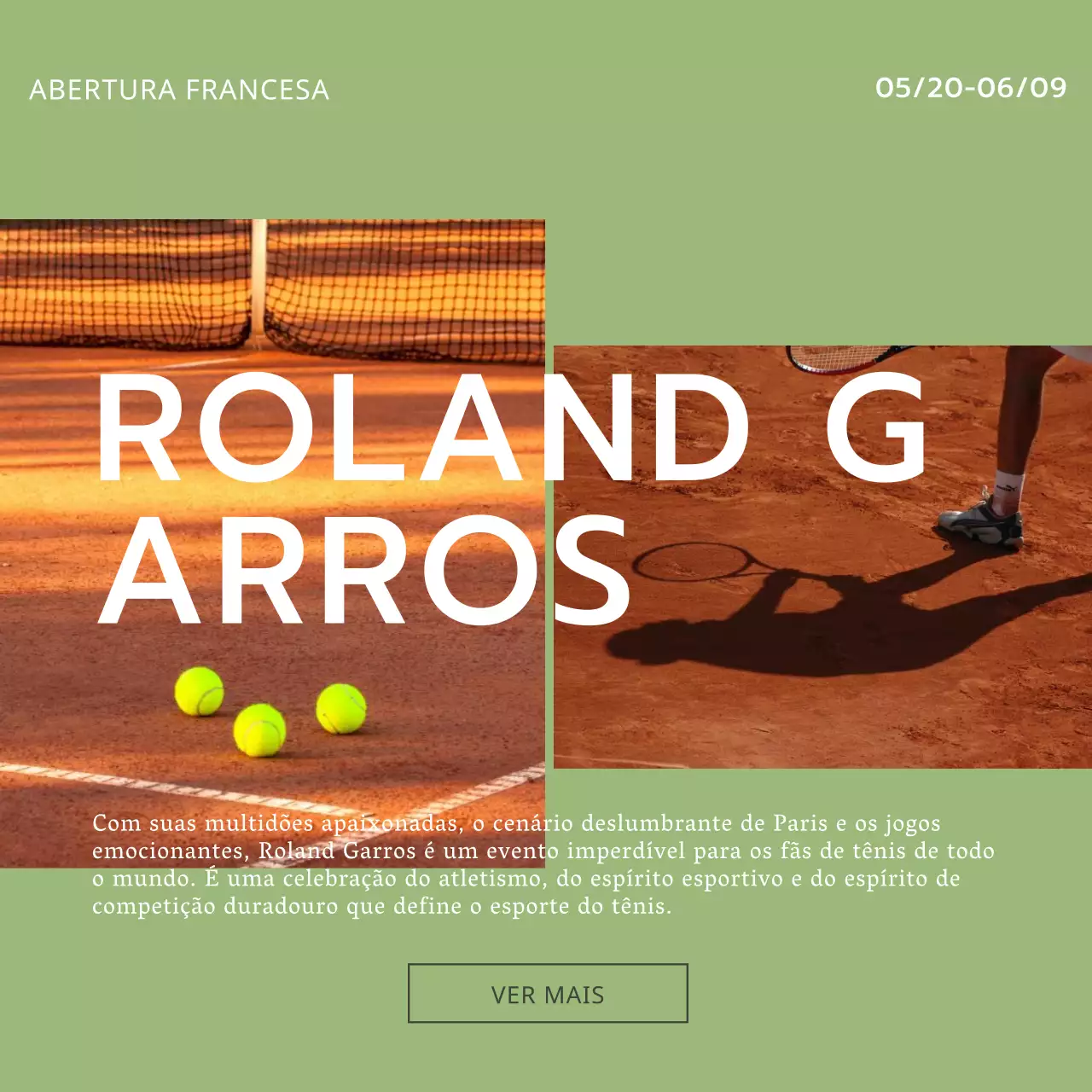Cáqui e castanho Moderno Rollangaros French Open Promoção