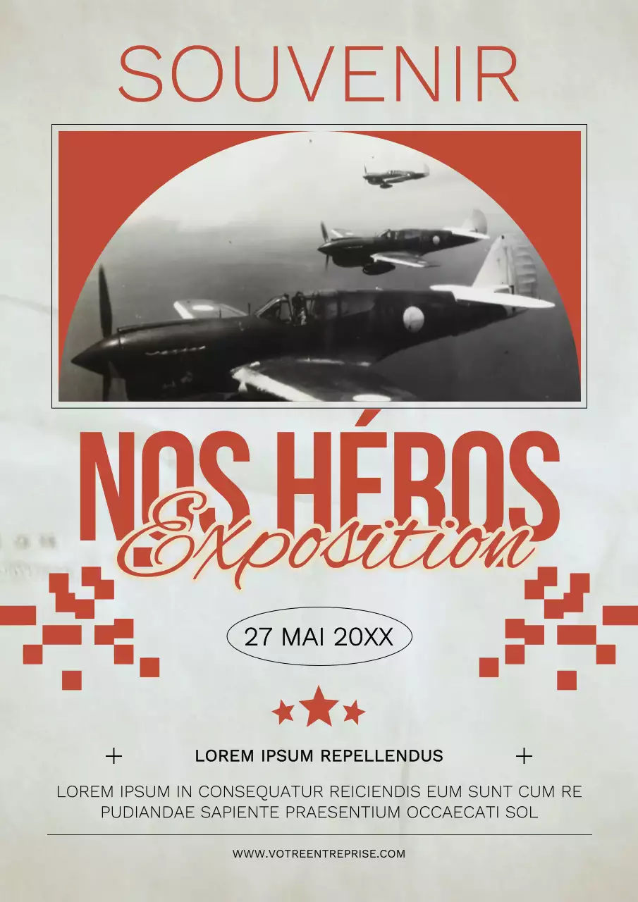 Flyer vintage ivoire de l'exposition Memorial Day