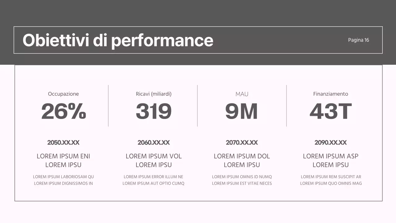 Un moderno rapporto sulla strategia di mercato in grigio e rosa