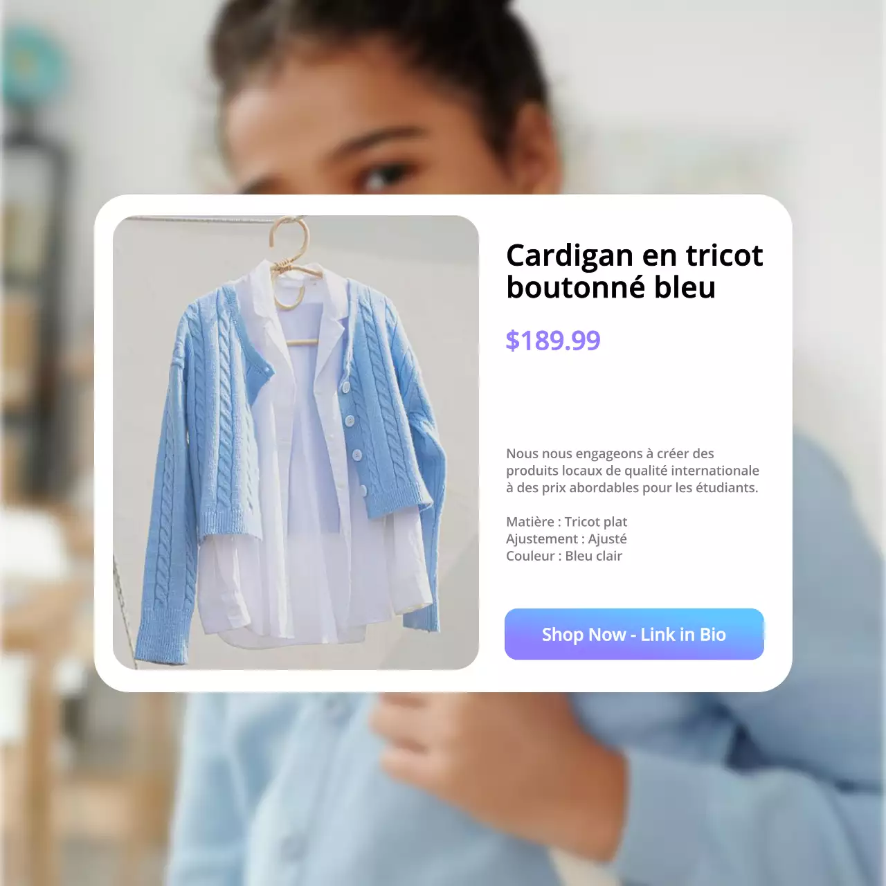 Mauve Bleu Moderne Produit Promotion Collection Campagne