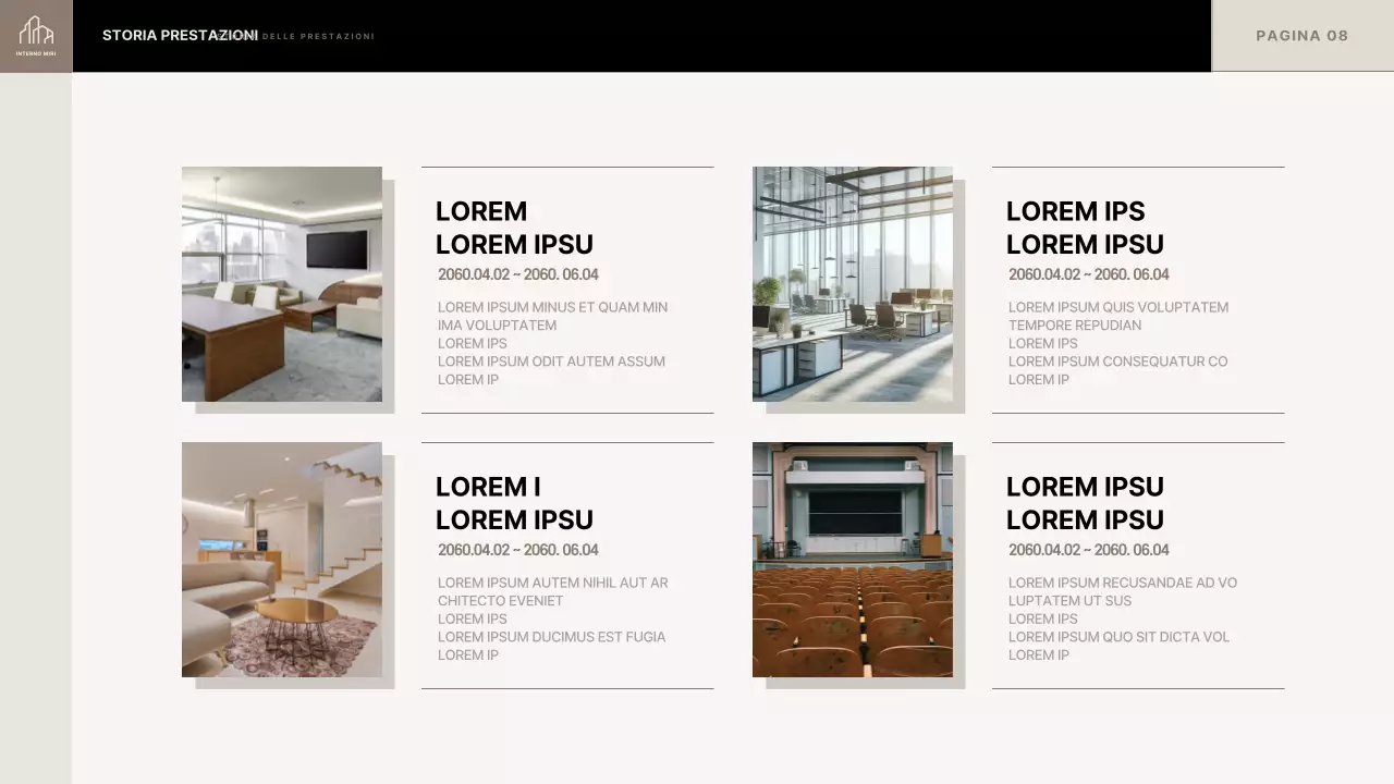 Proposta di interior contractor di tendenza in beige e nero