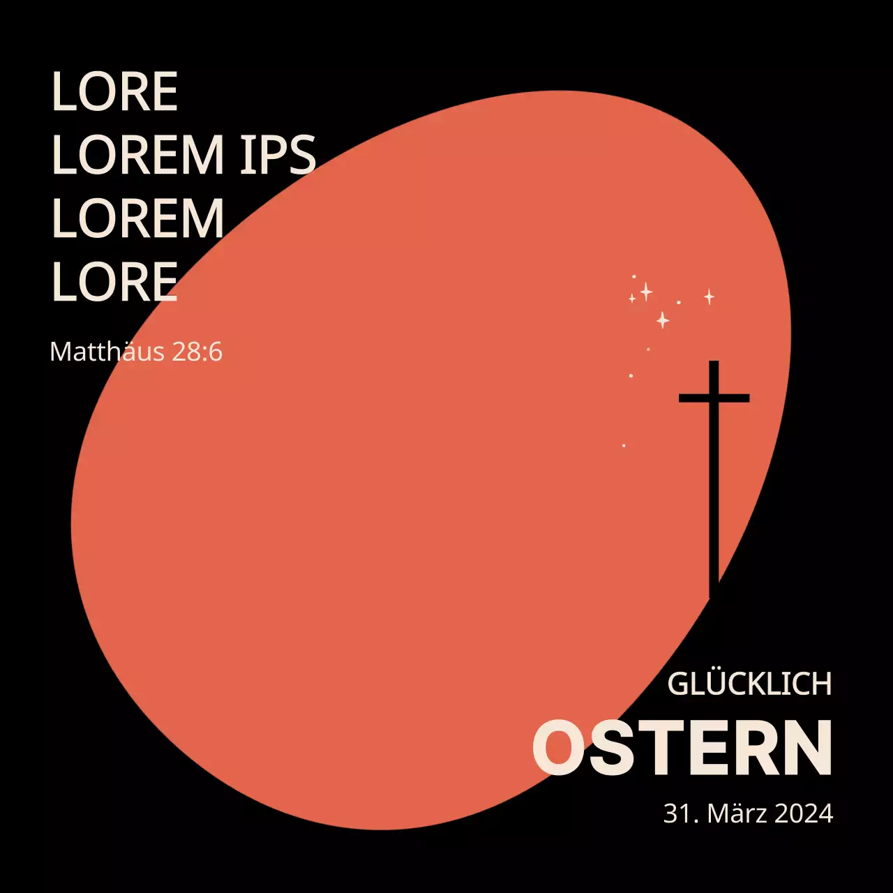 Ein minimalistischer Bibelvers in Form eines roten Eies