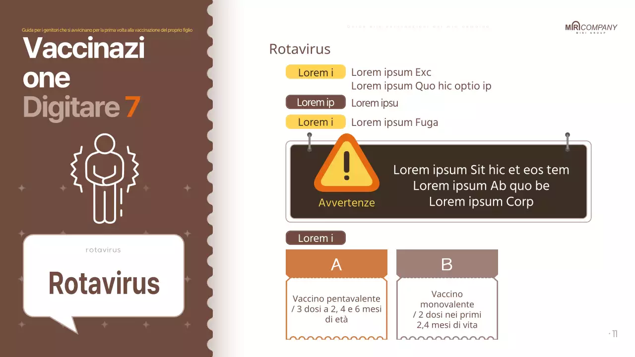 Le vaccinazioni dei genitori in marrone, in stile pop-art