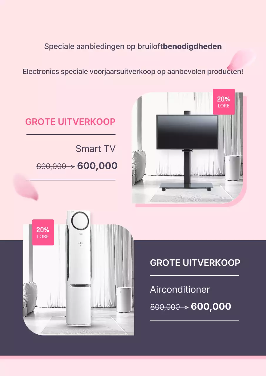 Promoot een eenvoudige roze voorjaarsuitverkoop