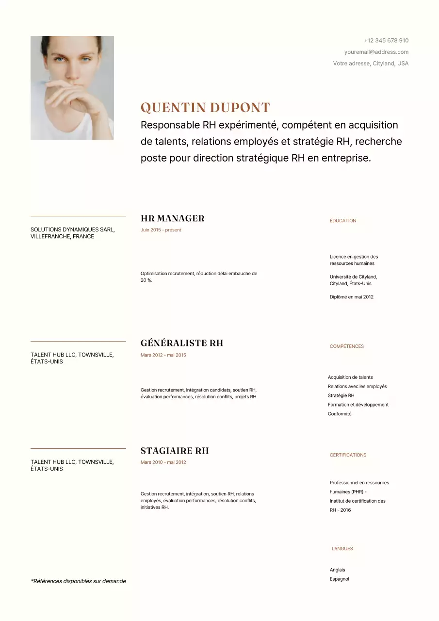 Beige Clean Minimalist CV