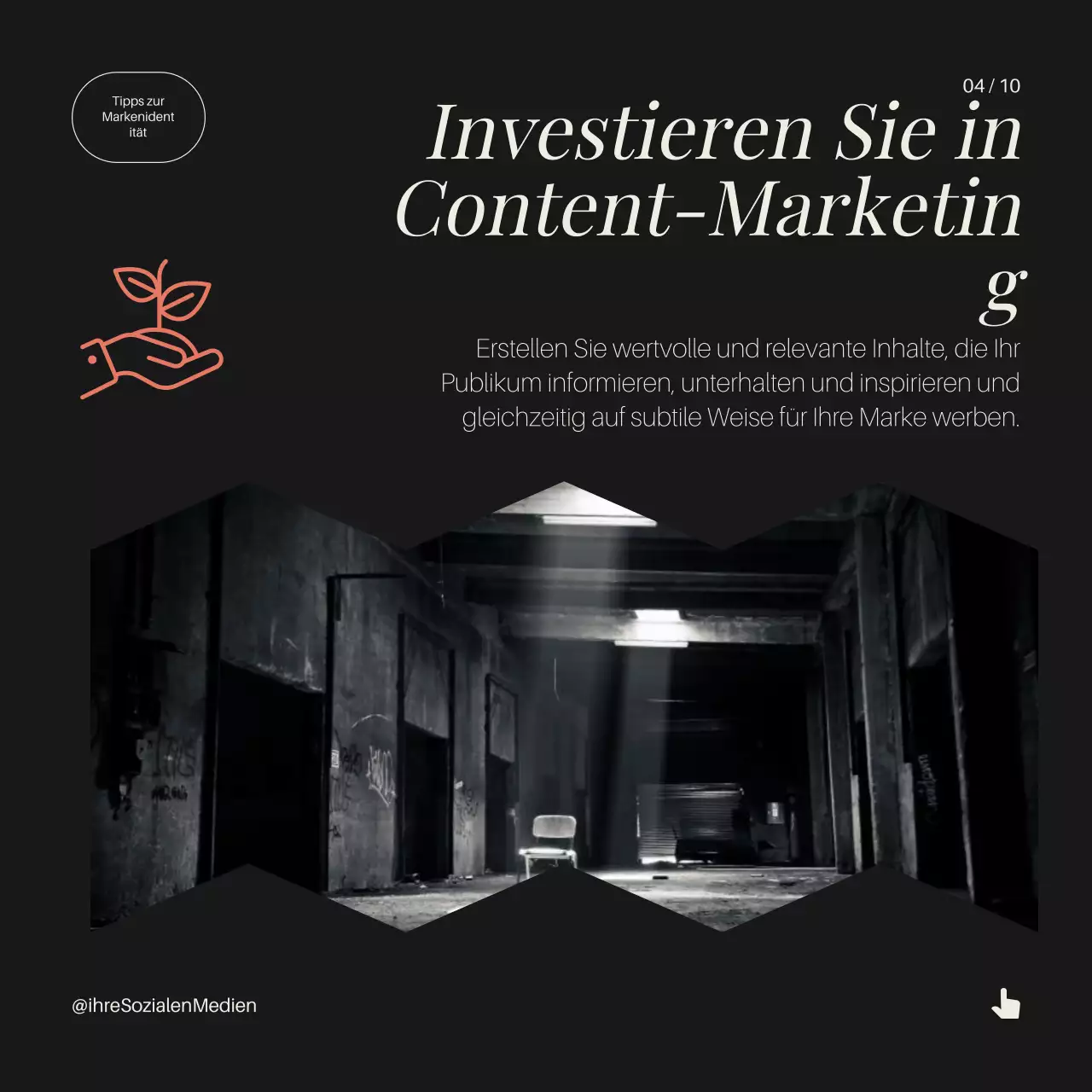 Schwarz Modern Elegant Strategie für den Aufbau der Markenidentität Tipps Instagram Karussell