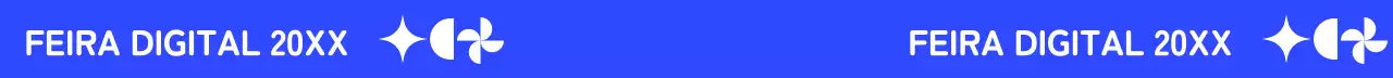 Conceito de feira digital em azul e formas geométricas