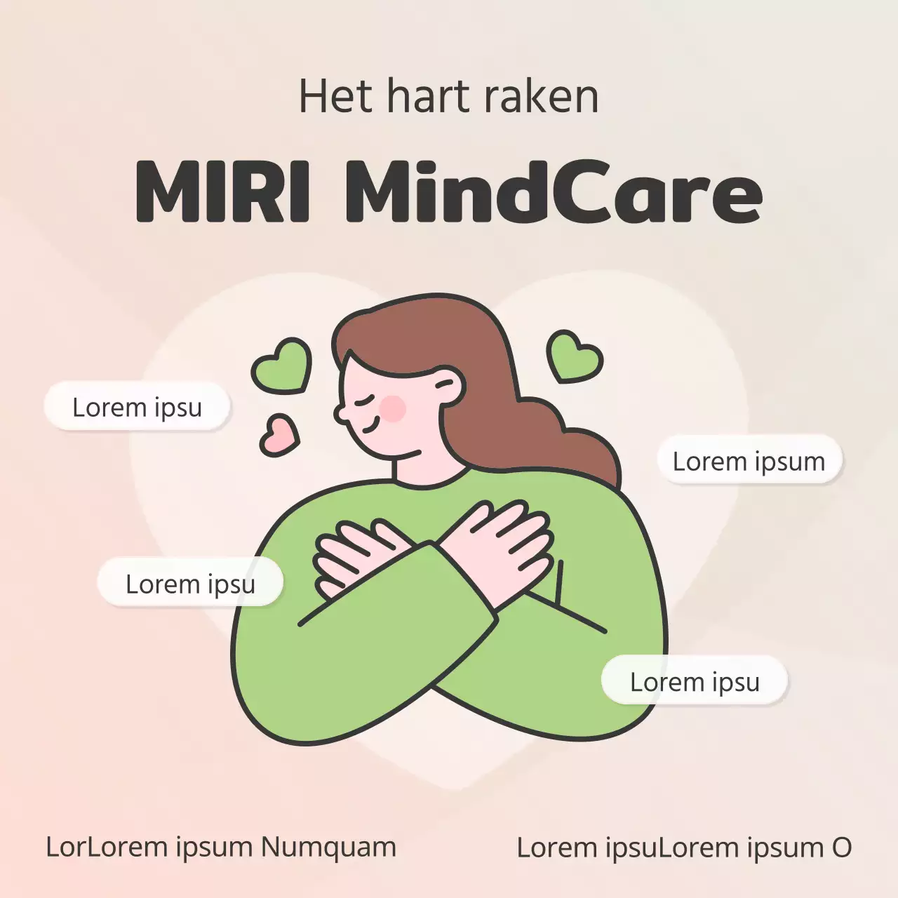 Ziekenhuisreclame voor een gezellige psychiatrische kliniek in chartreuse en beige