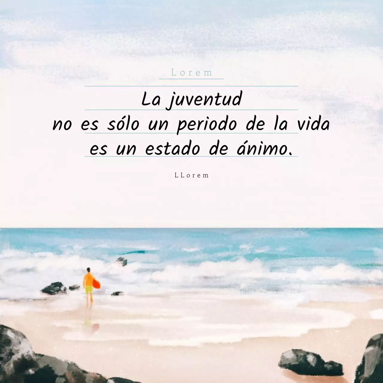 Un sencillo poste de sentimientos en azul claro