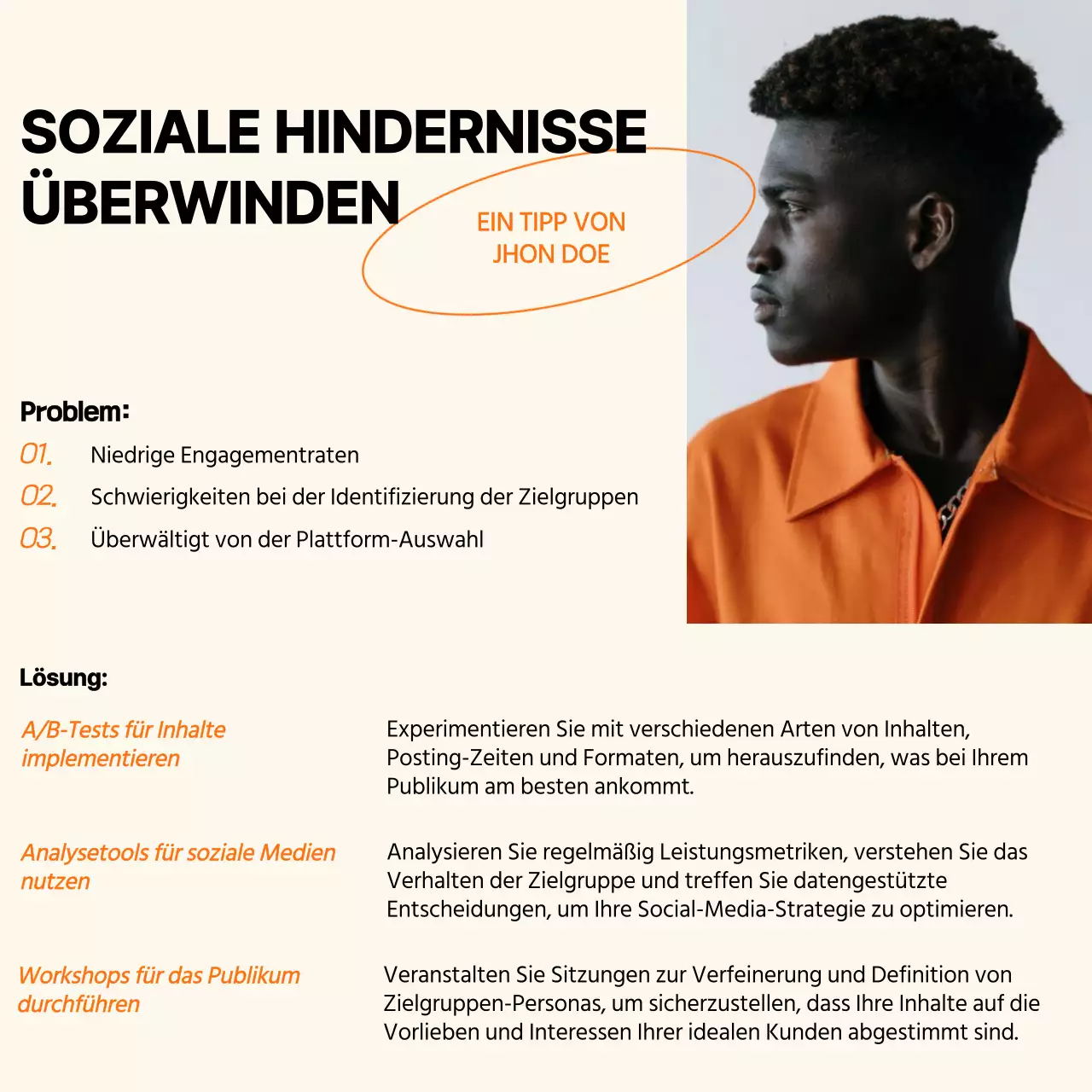 Orange Minimal Trend Starke Social Media Coach Instagram Sammlung Post