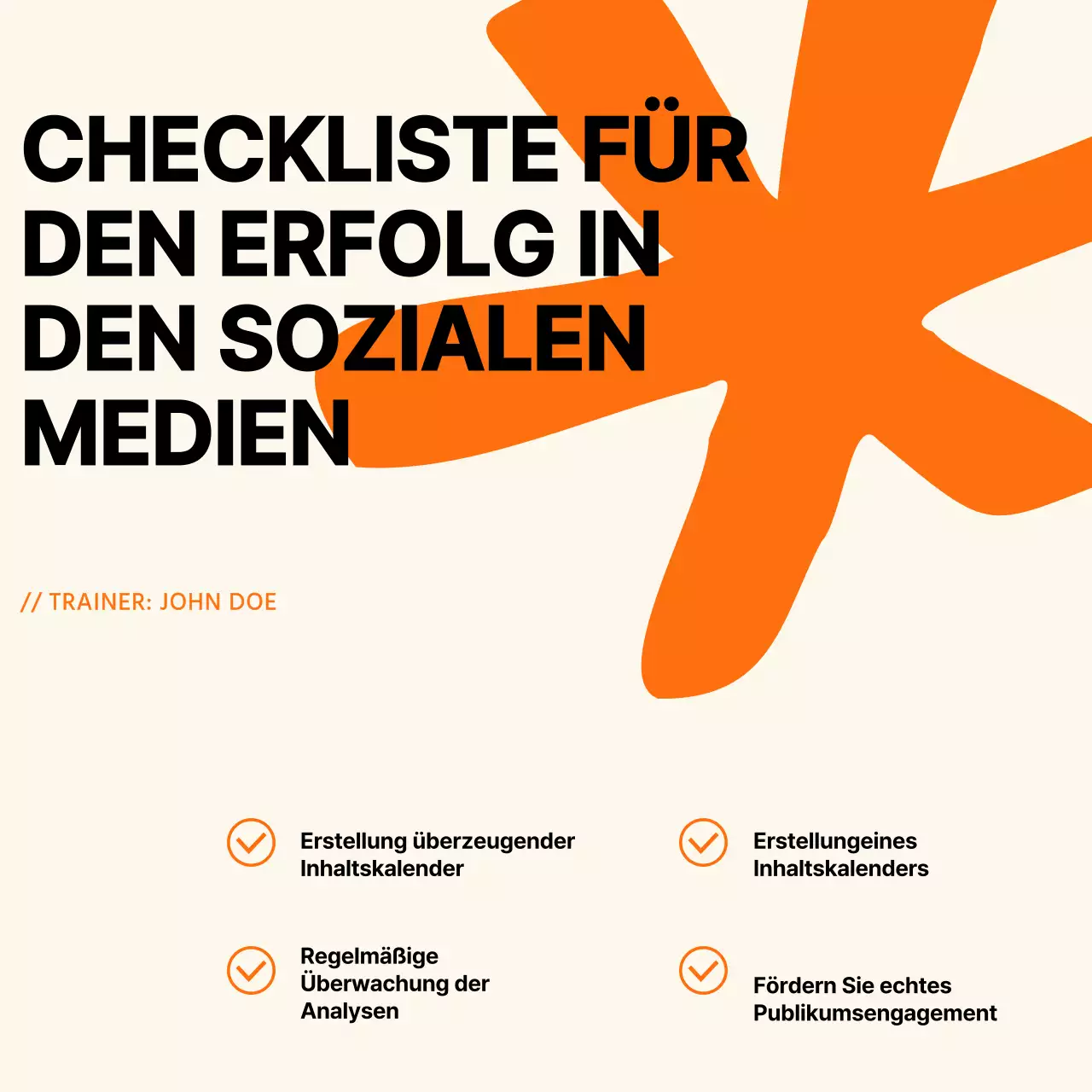 Orange Minimal Trend Starke Social Media Coach Instagram Sammlung Post