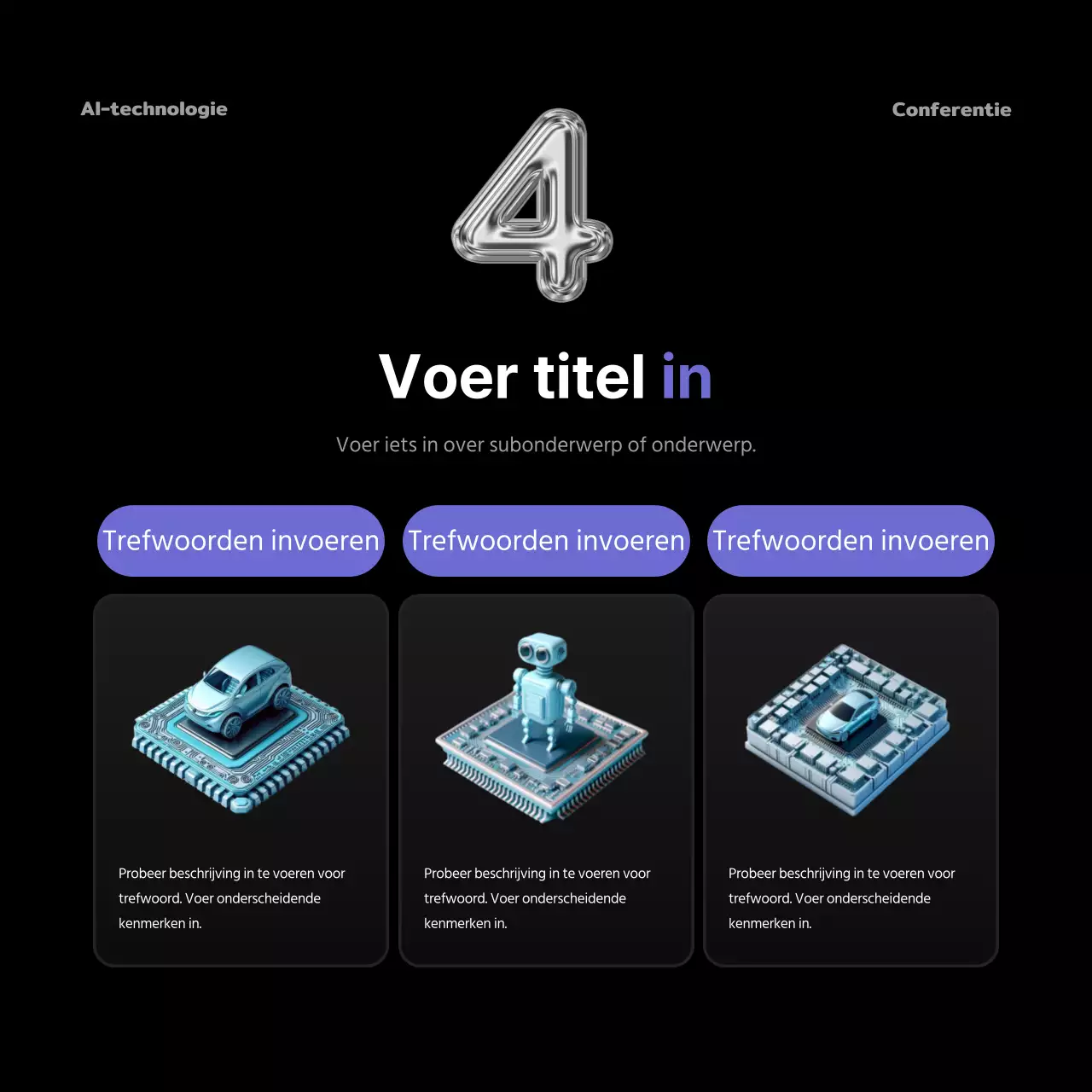 Zwart en paars op een conferentie over kunstmatige intelligentie
