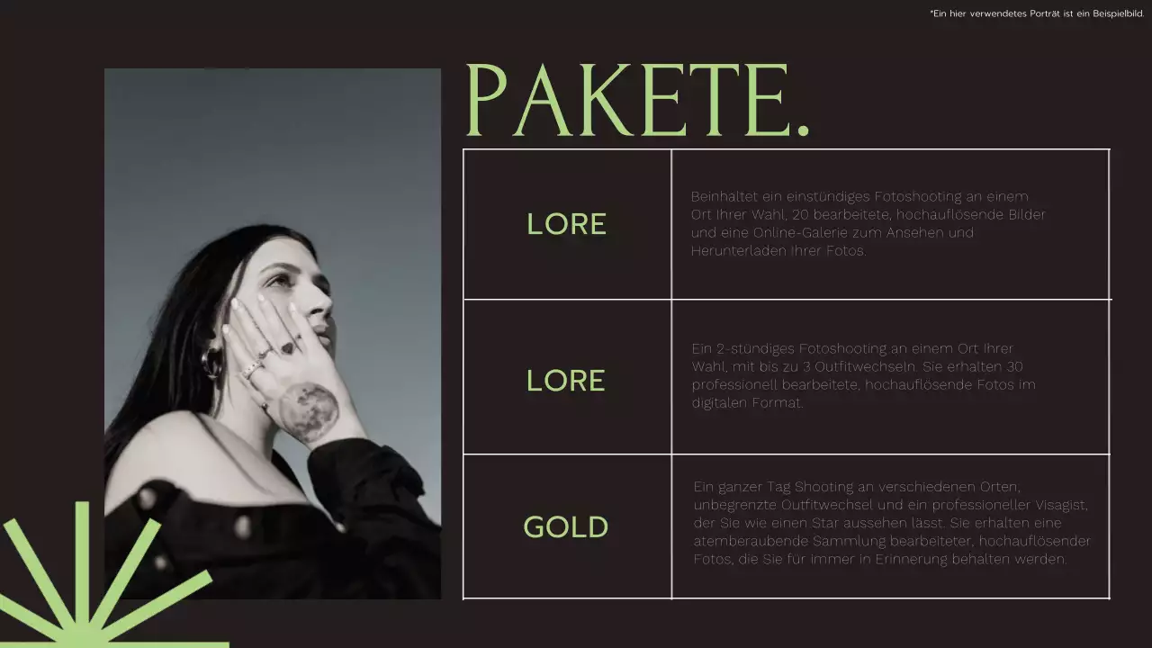 Schwarz Kalk und Weiß Modern Elegant Trend Geometrisch Fotografen Dienstleistungen Einführung des Unternehmens