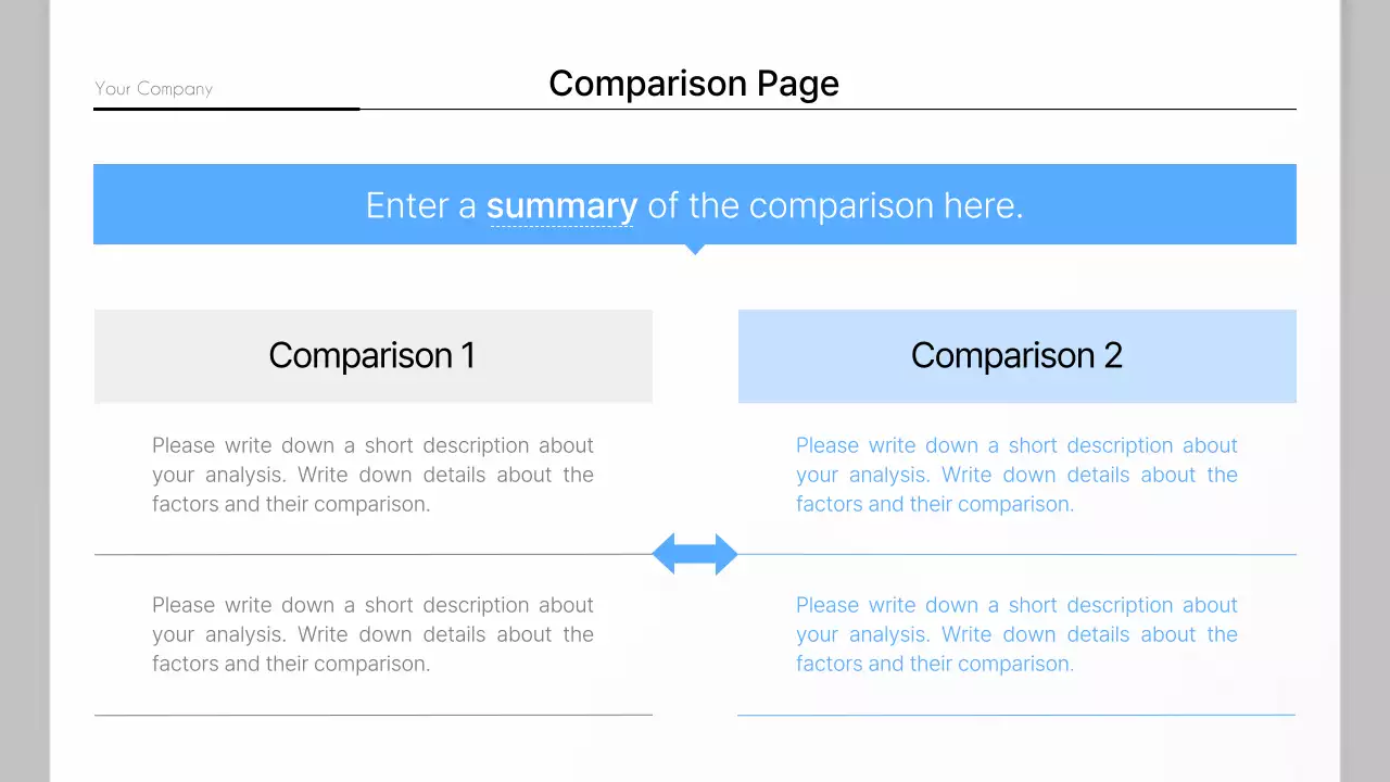 A simple corporate report in blue and gray