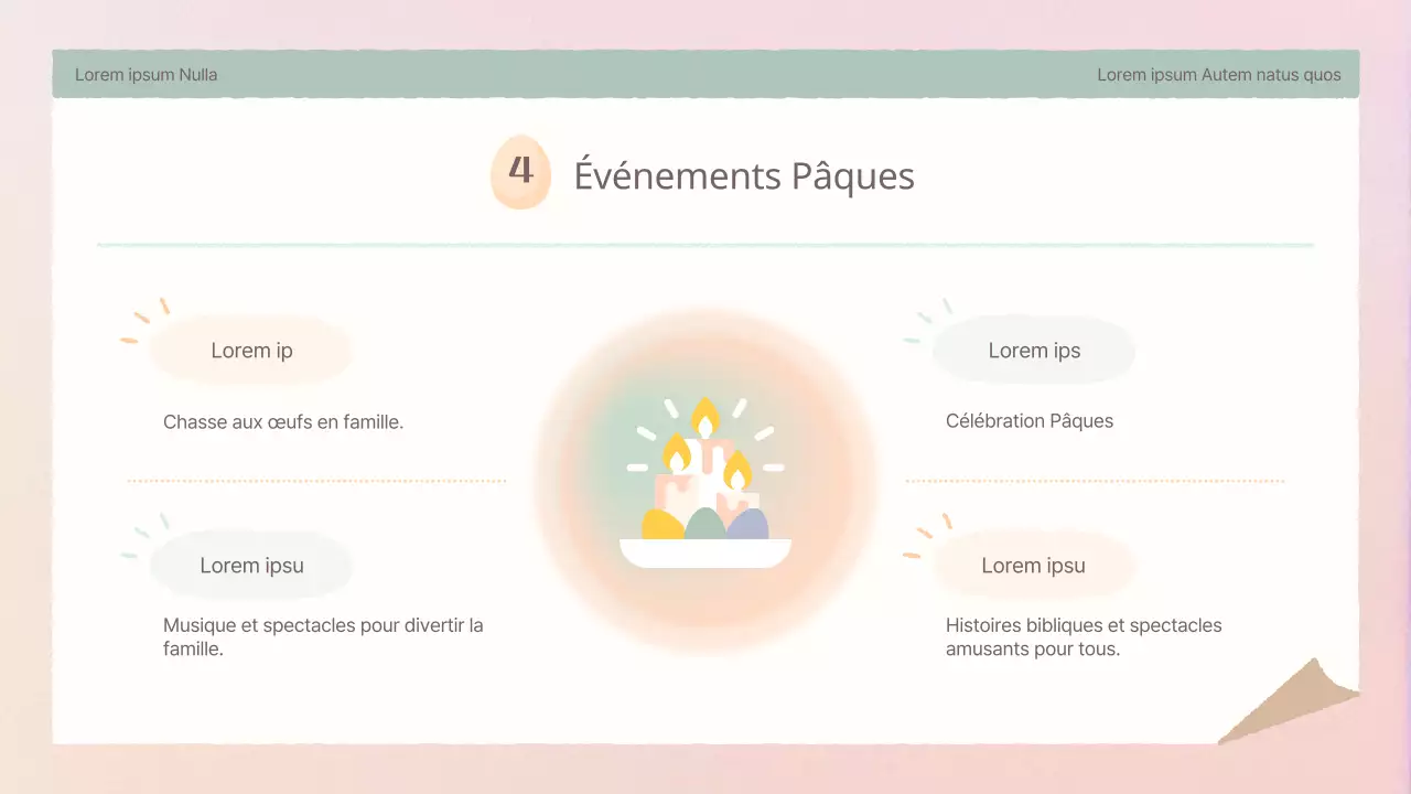 Un simple agenda de Pâques rose et jaune