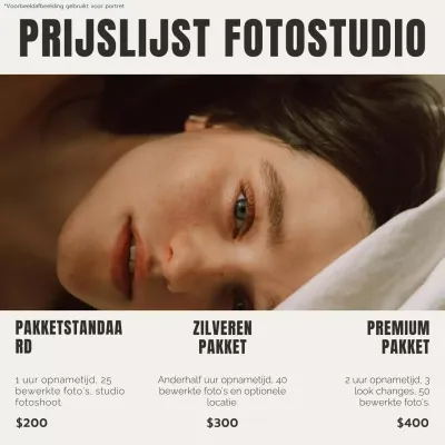 Beige en bruin moderne esthetische fotostudio prijslijst promotie