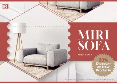 Red Modern Sofa Promotion Poster