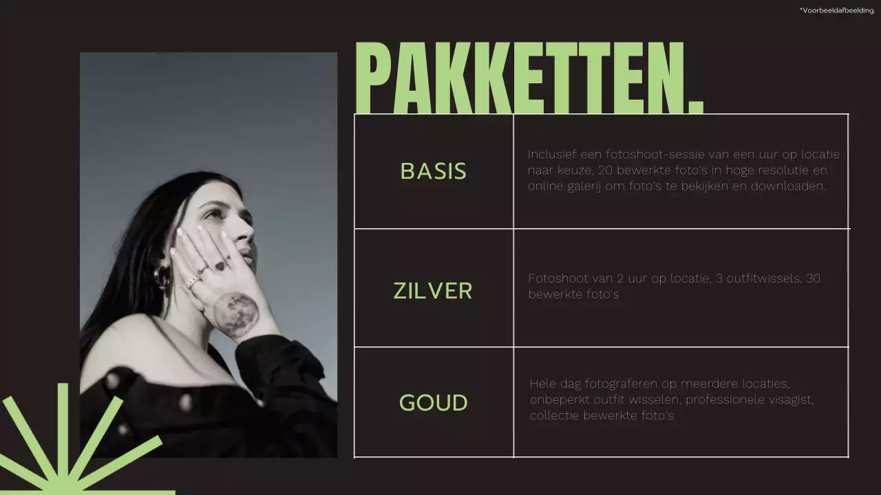 Zwart Lime en Wit Modern Elegant Trend Geometrisch Fotograaf Diensten Introductie van het bedrijf