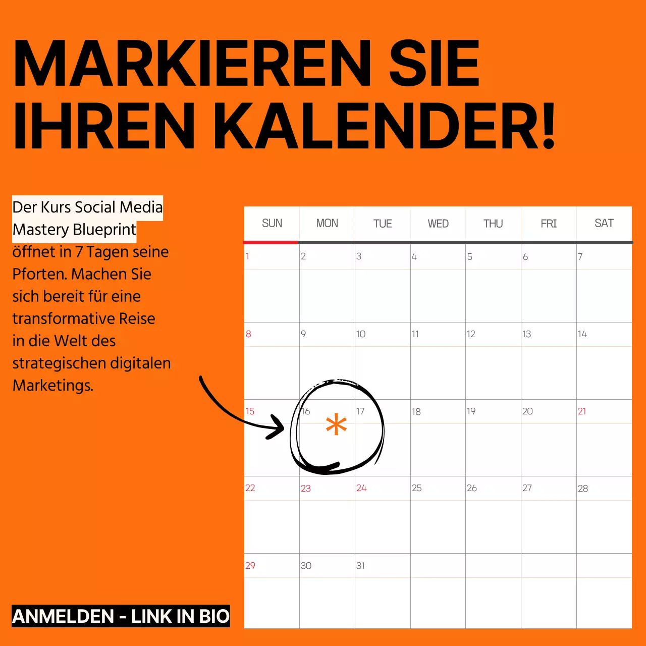 Orange Minimal Trend Starke Social Media Coach Instagram Sammlung Post