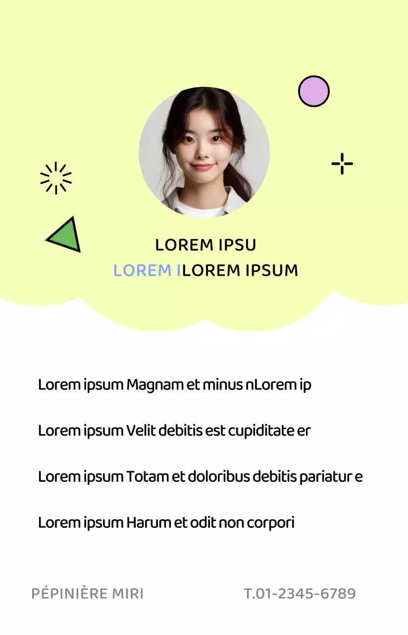 Concept de carte de visite pour l'école maternelle avec de jolies illustrations