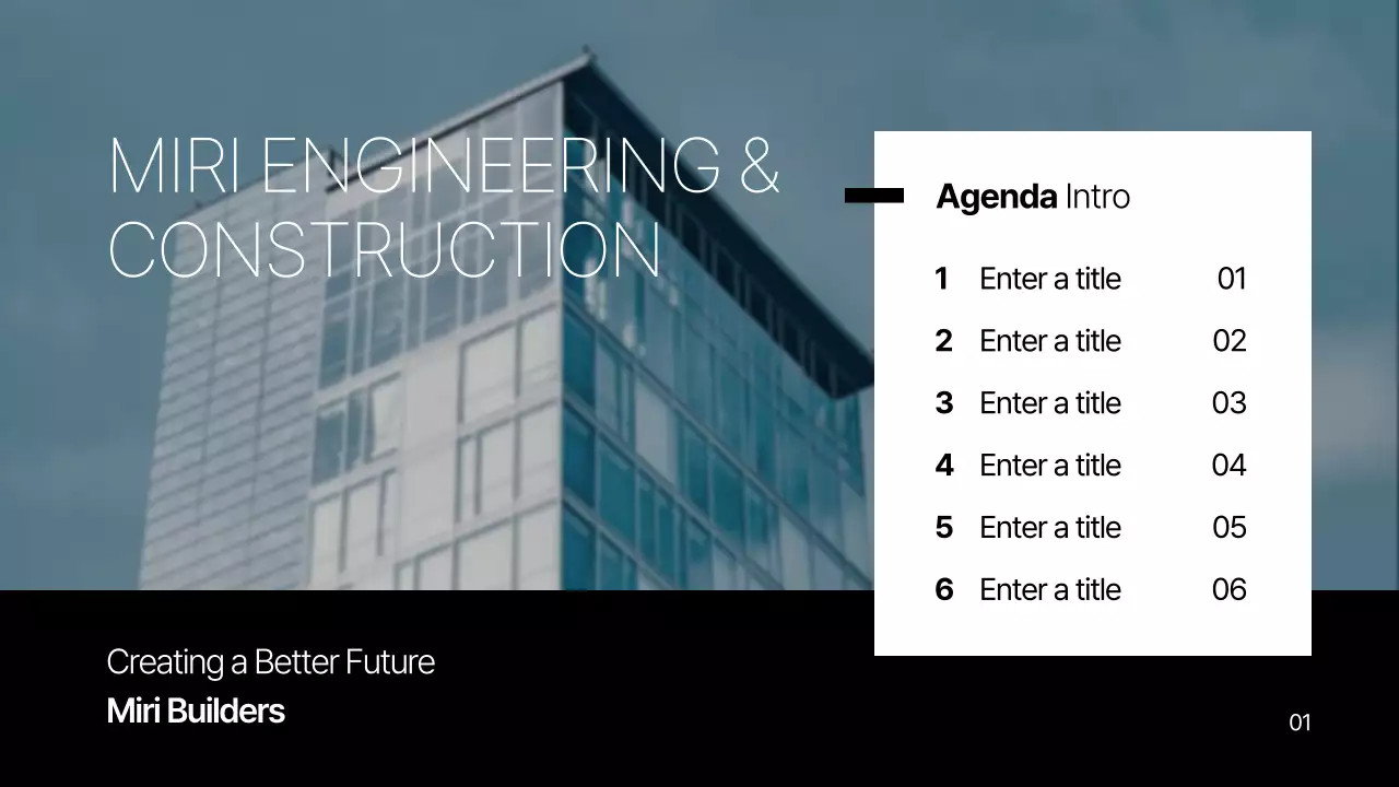 블루 모던 건설 프리젠테이션