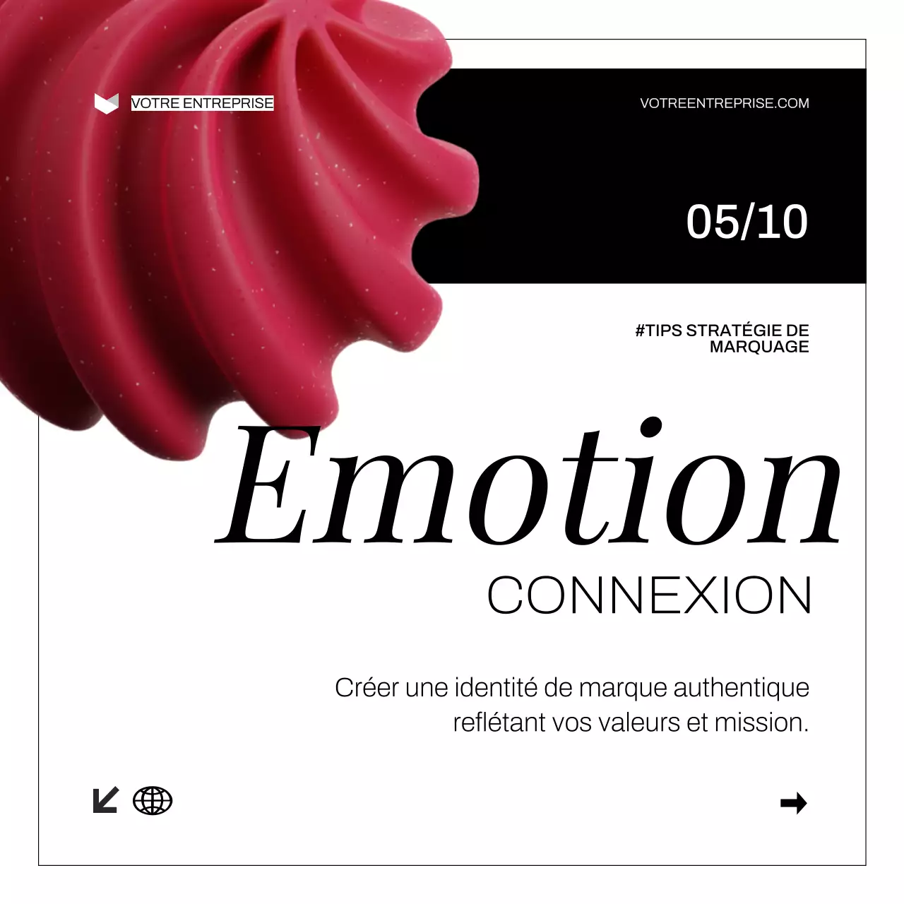 Blanc Noir Moderne Audacieux Stratégie de développement de la marque Conseils Carrousel Instagram