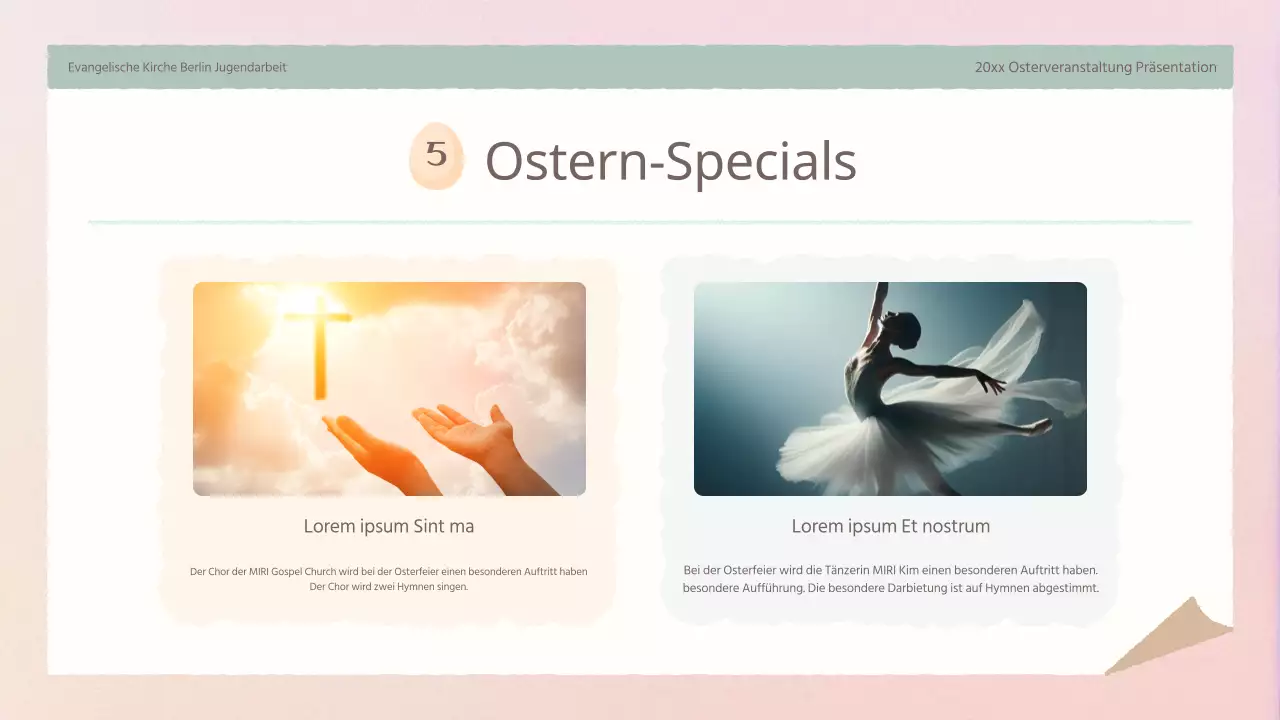 Ein einfacher Planer für das Osterfest in Rosa und Gelb