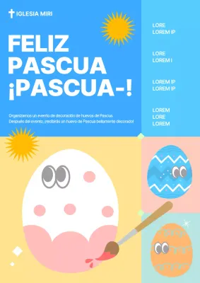 Promocione su evento de Semana Santa con amarillo y azul claro