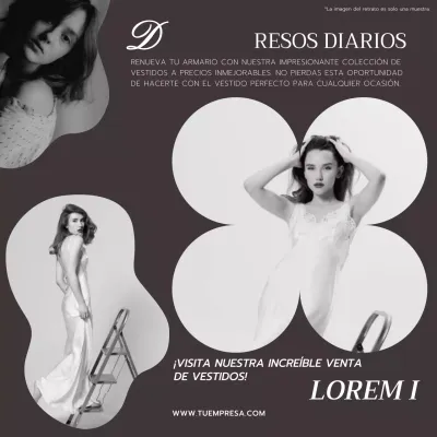 Collage moderno en marrón y blanco Promoción de la tienda de moda