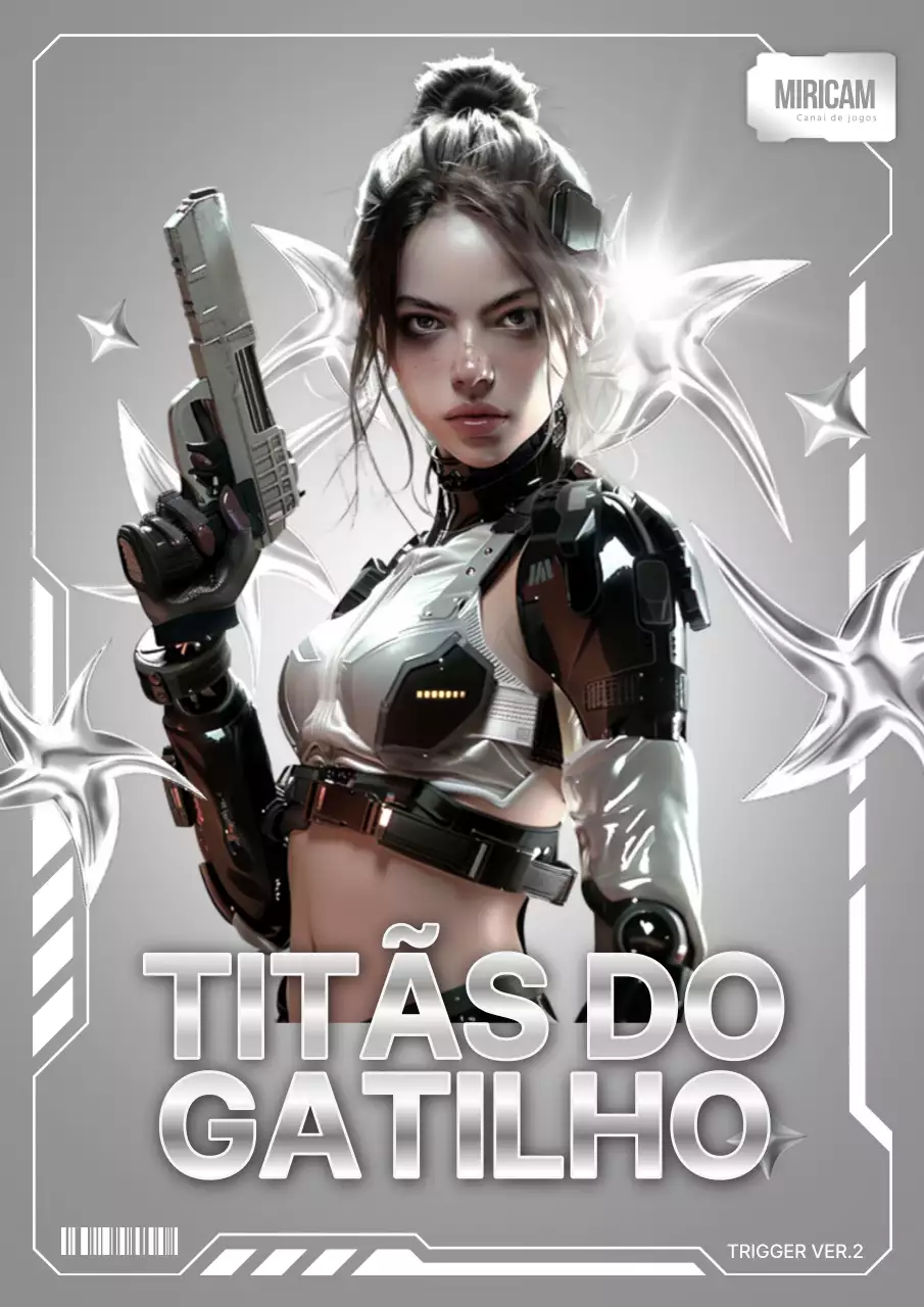 Promover jogos de inspiração sci-fi em prateado e branco