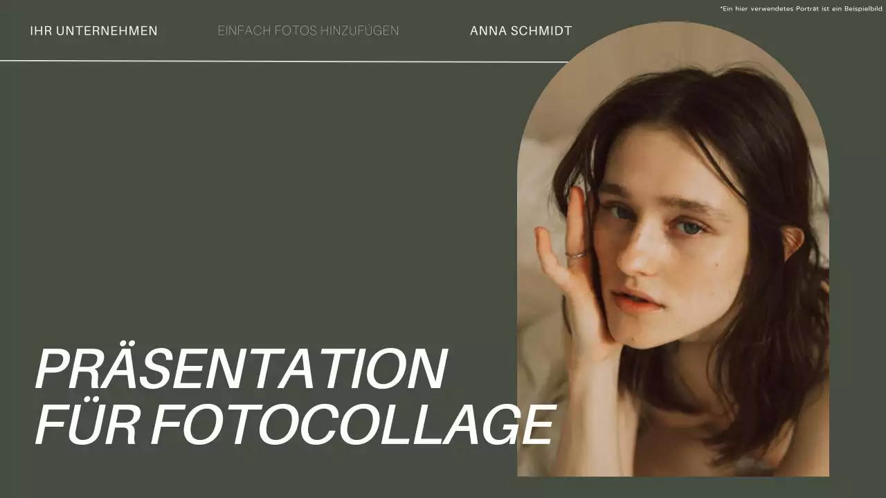 Khaki und Weiß Moderne Präsentation für Fotocollage Produktpräsentation