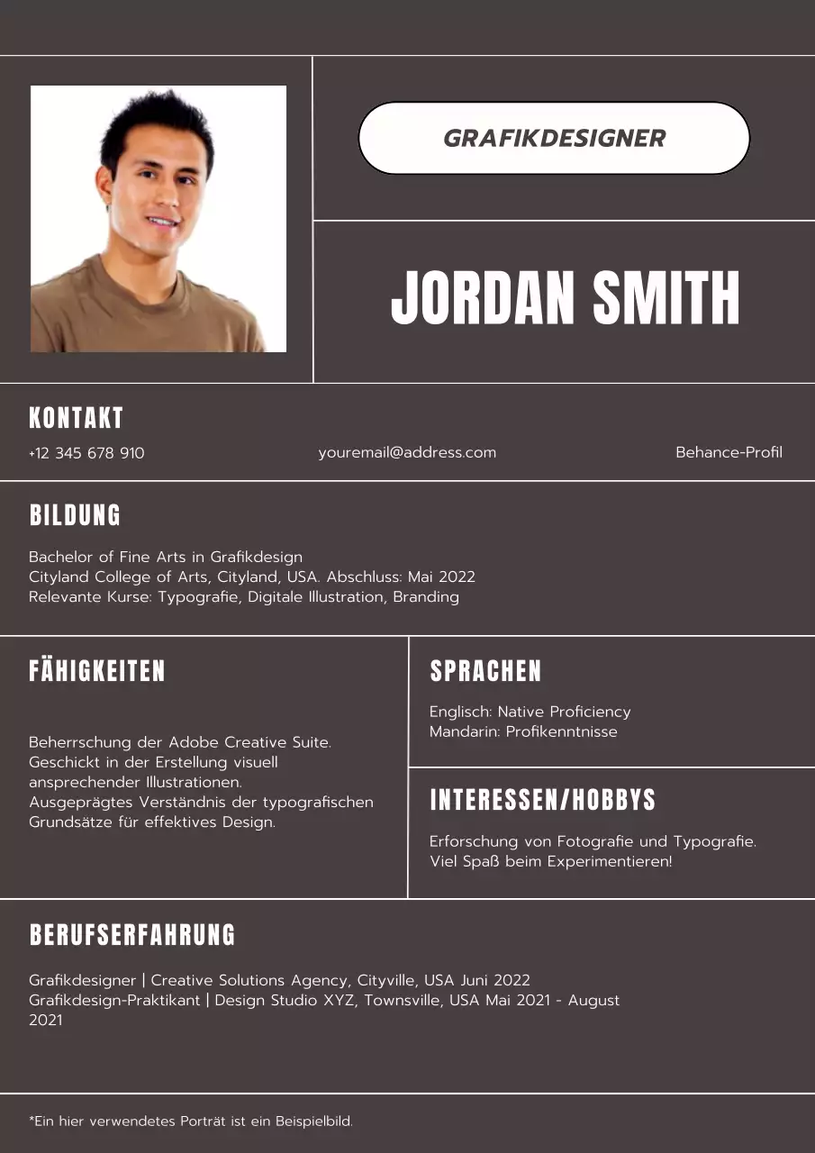 Grau und Weiß Minimal Grafikdesign Lebenslauf Einleitung